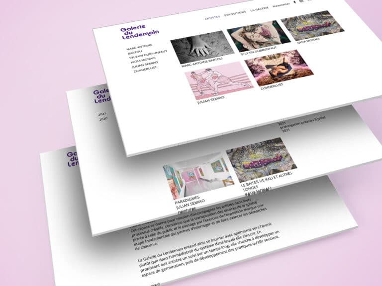Projet développement web pour Galerie du lendemain